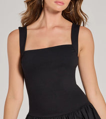 Feelin' Cute Drop Waist Bubble Hem Mini Dress
