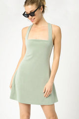 Umgee Crisscross Square Neck Active Dress