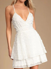 Swiss Dot V-Neck Cami Dress