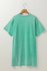 Round Neck Short Sleeve Tee Dress