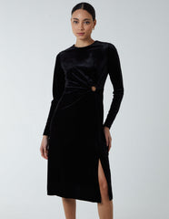 High Neck With Keyhole Detail & Long Sleeve Dress