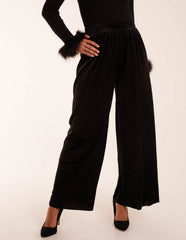 Sparkling Velour Wide Leg Trousers