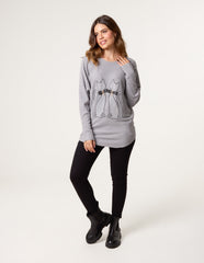 Embellished Cat Jumper