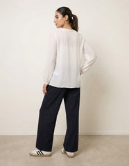 Long Sleeve Pleated Top