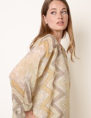 Zig Zag Round Neck Oversized Top