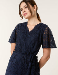 Lace Wrap Over Jumpsuit
