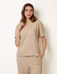 Grandad Collar Oversized Top
