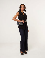 Gold Button Front Tailored Vest