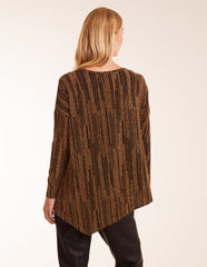 Asymmetric Batwing Metallic Top