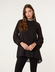 Embellished Collar Tunic Top