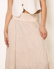 Jersey Band Tiered Skirt