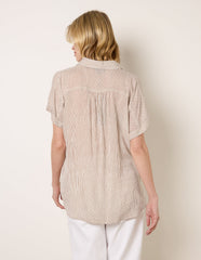 Stripe Button Front Shirt