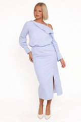 Broderick Midi Dress - Blue Stripe