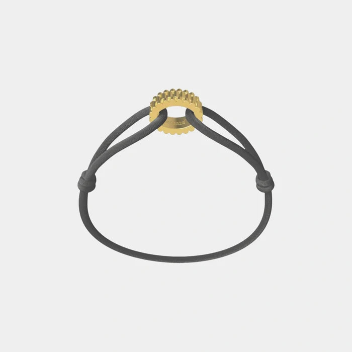 Wecord Golden Regent Cord Bracelet, Dark Grey
