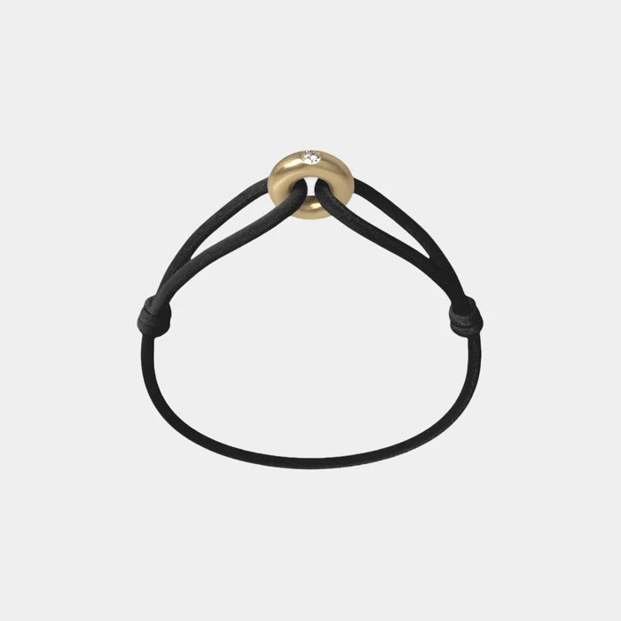 Wecord Golden Soho Diamond Cord Bracelet, Black