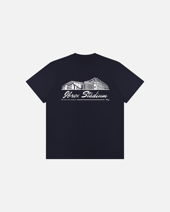 ART OF Rangers Ibrox Stadium Tee | RFC Navy Graphic Football T-shirt