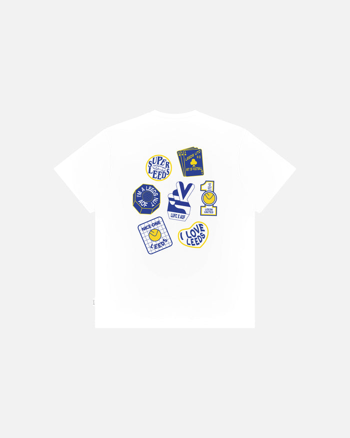 ART OF x Leeds United Patch Tee | LUFC White Graphic Football T-shirt