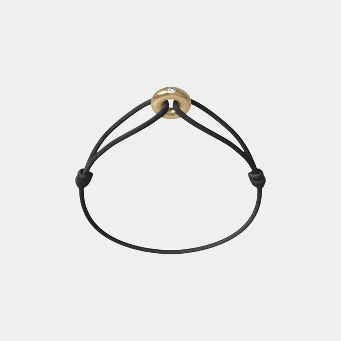 Wecord Mini Golden Soho Diamond Cord Bracelet, Black
