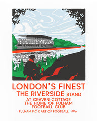 ART OF Fulham Riverside Stand Tee | FFC White Graphic Football T-shirt