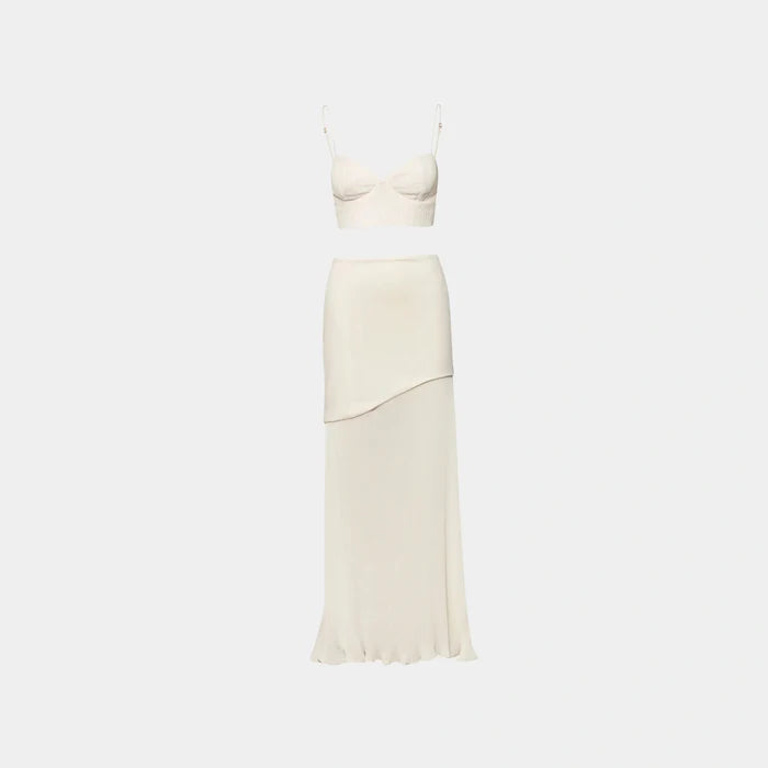 Baobab Roma Crop Top, Ivory, Front