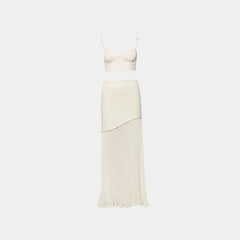 Baobab Roma Crop Top, Ivory, Front