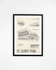 ART OF Toon Blueprint Framed Print | NUFC Football Wall Art