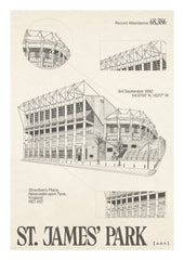 ART OF Toon Blueprint Framed Print | NUFC Football Wall Art