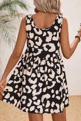 Leopard Print Sleeveless Summer Mini Dress