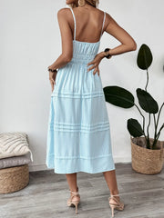 Striped Spaghetti Strap Midi Dress
