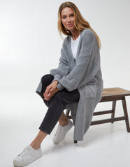 Edge to Edge Knitted Long Cardigan