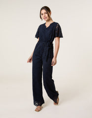 Lace Wrap Over Jumpsuit