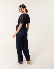 Lace Wrap Over Jumpsuit