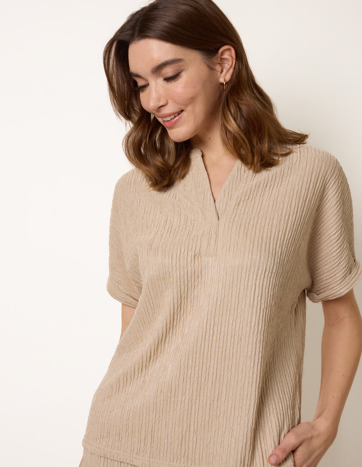 Grandad Collar Oversized Top