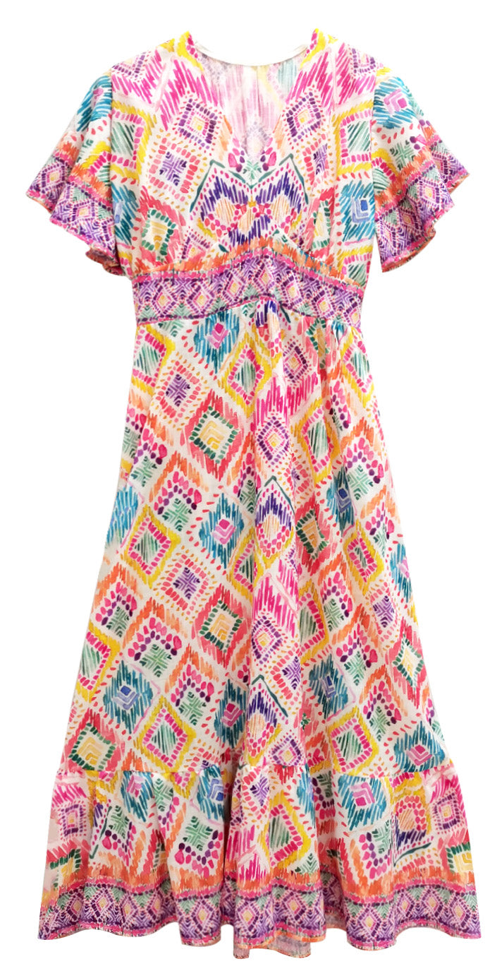 Tile Print Dress