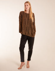 Asymmetric Batwing Metallic Top