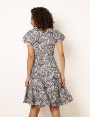 V Neck Godet Dress