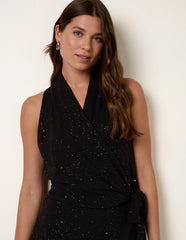 Wrap Knit Halter Shape Dress
