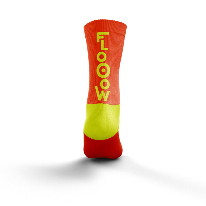 Chaussettes Multisport mi-haute - Flooow fluo orange & fluo yellow