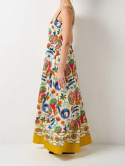 Printed Square Neck Maxi Cami Dress