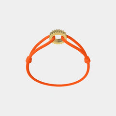 Wecord Golden Regent Cord Bracelet, Neon Orange