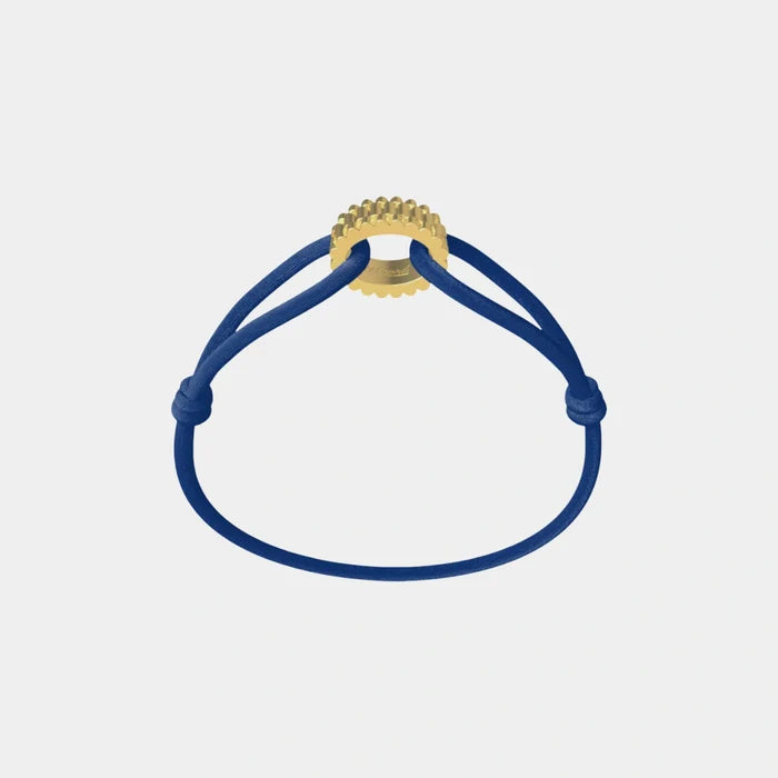 Wecord Golden Regent Cord Bracelet, Navy Blue