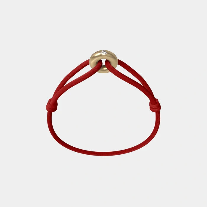 Wecord Golden Soho Diamond Cord Bracelet, Red