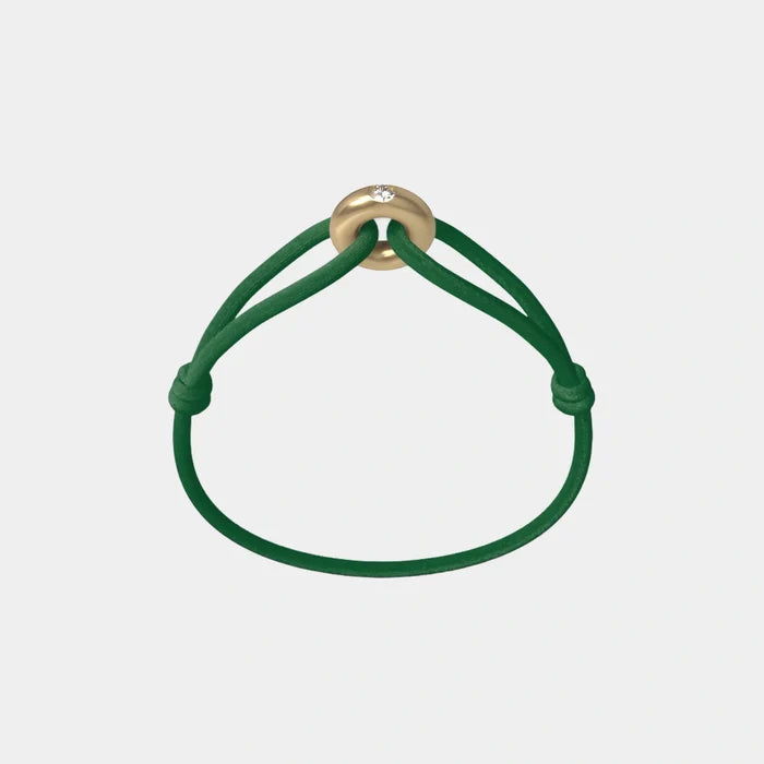 Wecord Golden Soho Diamond Cord Bracelet, Green