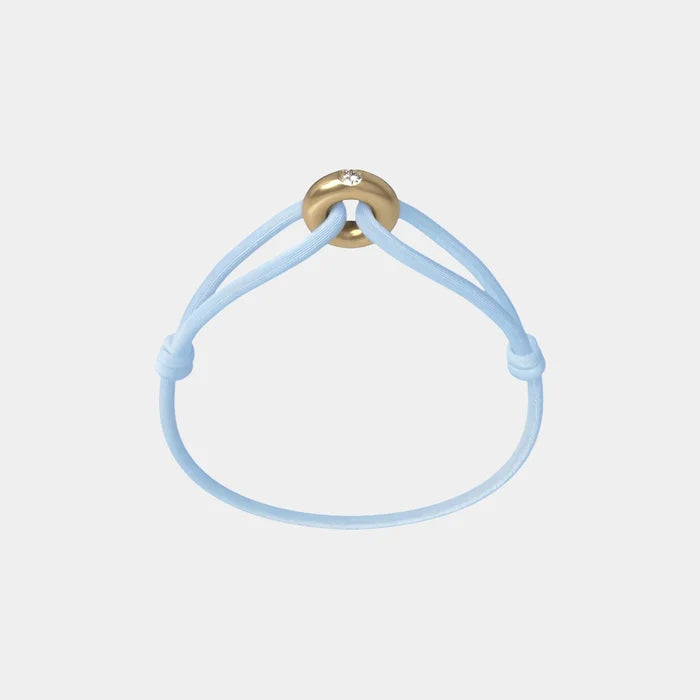 Wecord Golden Soho Diamond Cord Bracelet, Light Blue