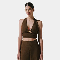 Baobab Louise Top, Espresso, Model