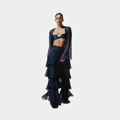Baobab Malka Blouse, Night Blue, Model