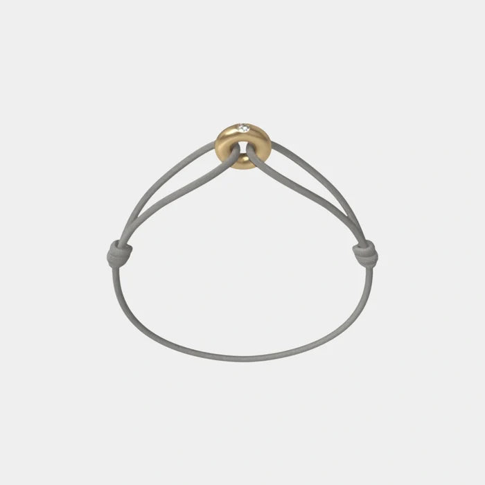 Wecord Mini Golden Soho Diamond Cord Bracelet, Grey
