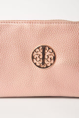 Detailed Zip Up Purse With Detachable Strap