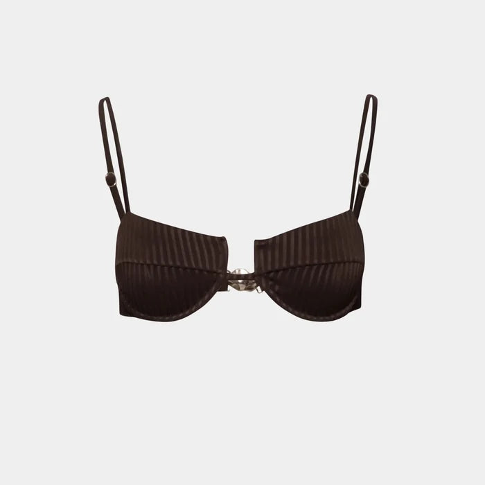 Baobab Roma Bikini Top, Cocoa, Front