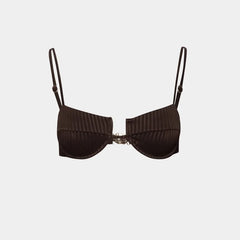 Baobab Roma Bikini Top, Cocoa, Front
